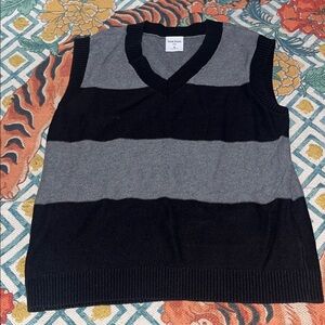 Grungy Alt Social Tourist Black and Grey Sweater Vest